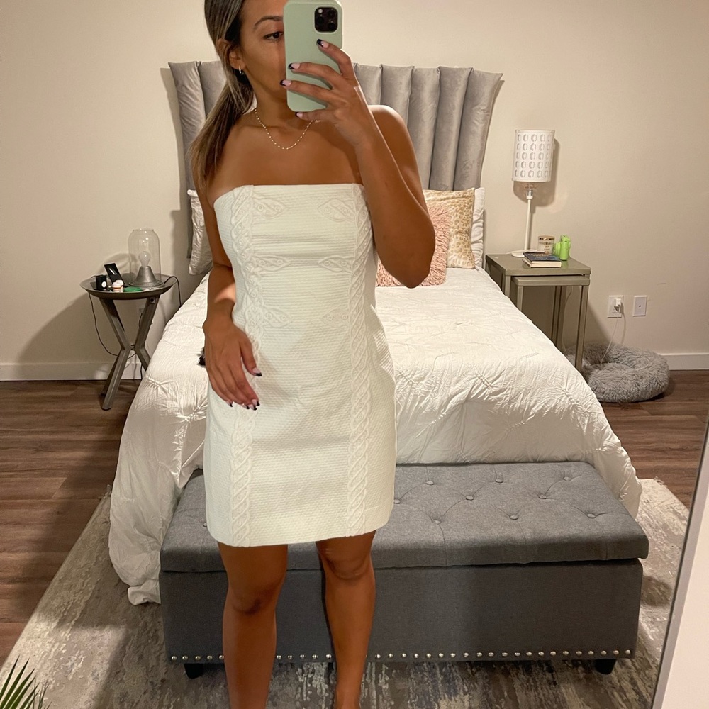 White strapless Lilly Pulitzer mini dress